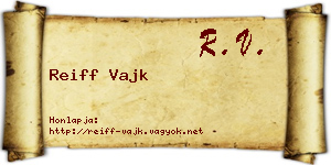 Reiff Vajk névjegykártya